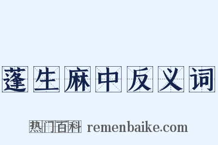 蓬生麻中反义词是什么意思的图片